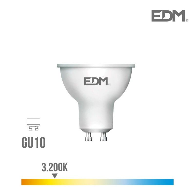Lâmpada LED dicróica GU10 8w 600 lm 3200k luz quente EDM 35385