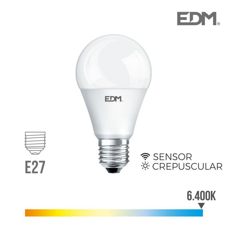 Lâmpada padrão "crepúsculo" led e27 10w 932lm 6400k luz fria ø6x11cm EDM