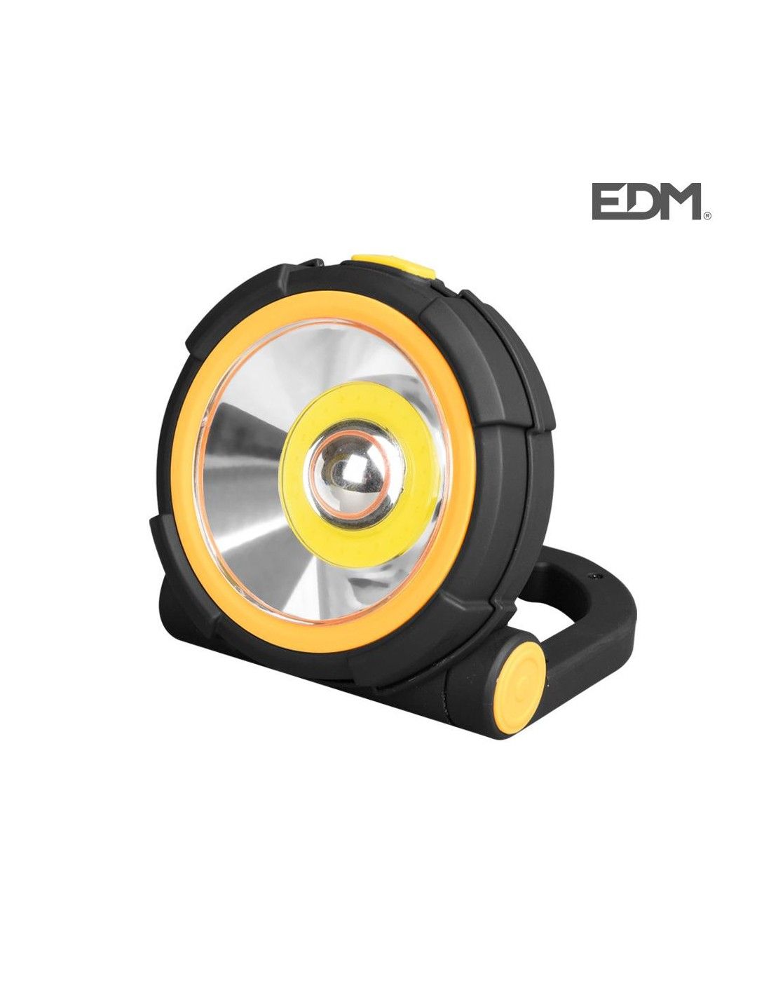 Linterna LED 10W 900lm EDM compact recargable. Base magnética