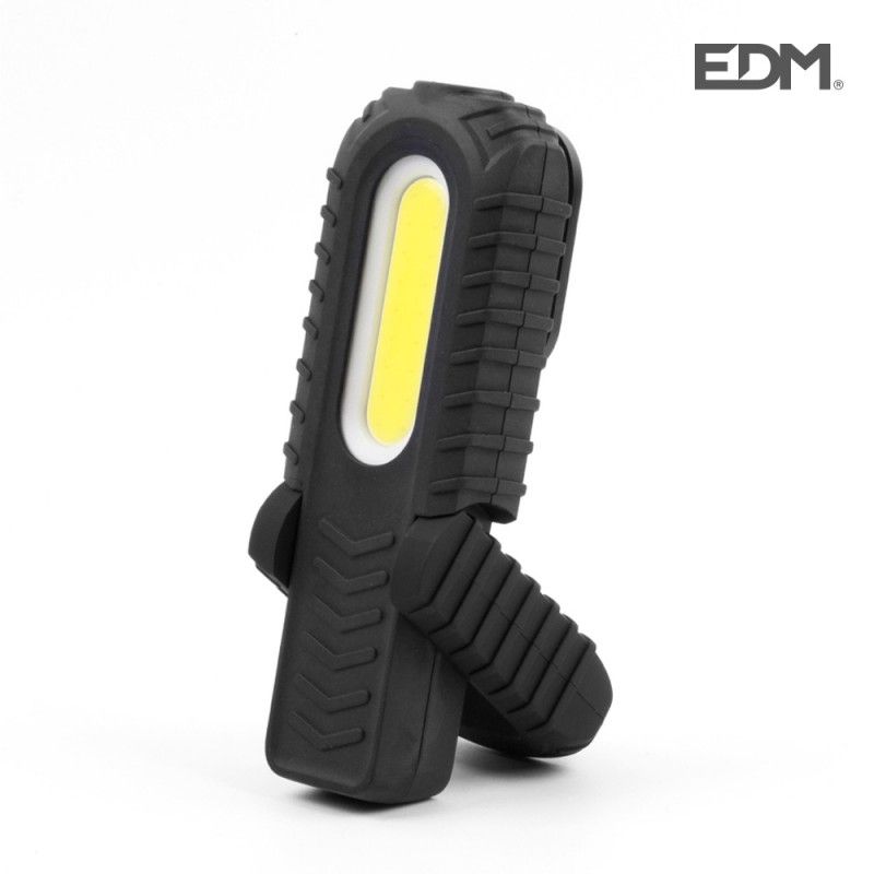 Lanterna LED Cob 3w 90lm + 5w 300lm recarregável com usb com gancho + ímã + suporte EDM