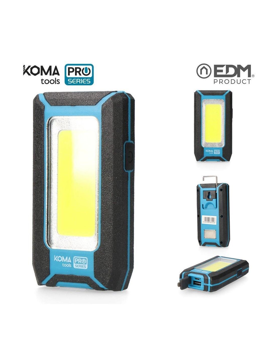 Lámpara Camping Farol Colgante Recargable Power Bank Imán Color Negro