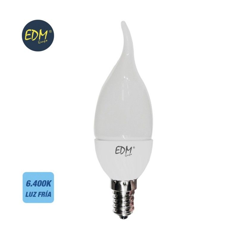 Lâmpada LED boêmia smd vela 5w E14 6400k luz fria EDM 35494