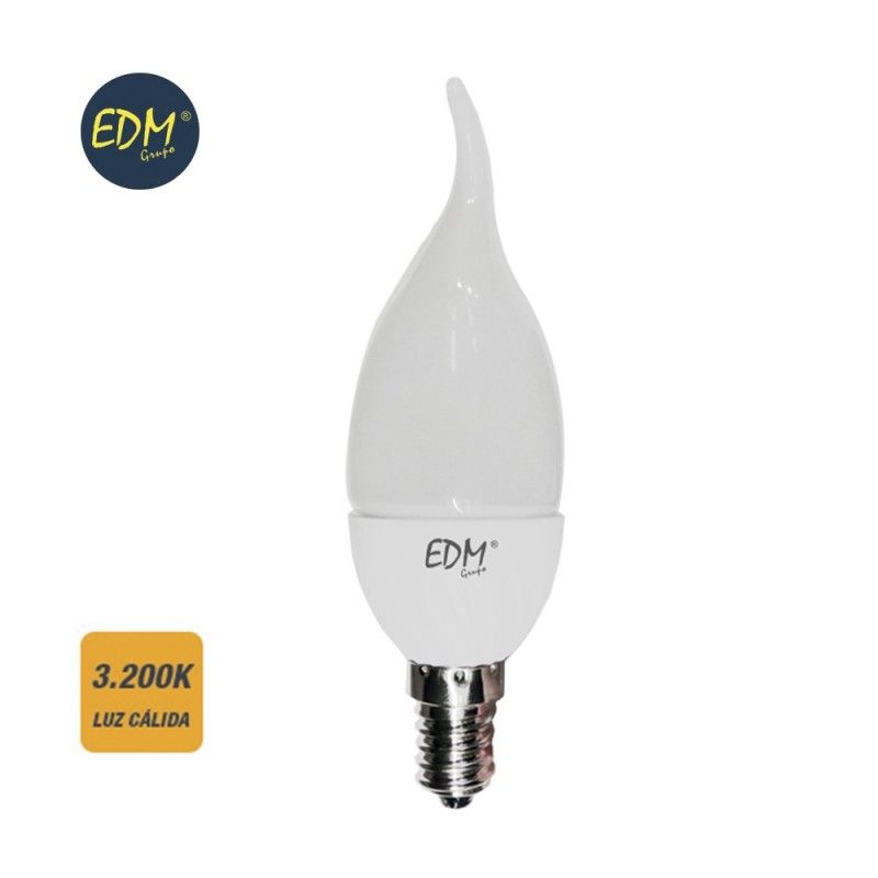 Lâmpada LED boêmia smd vela 5w E14 3200k luz quente EDM 35495