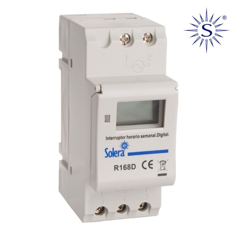 Solera R168D Interruptor horário digital-analógico semanal (retrátil)