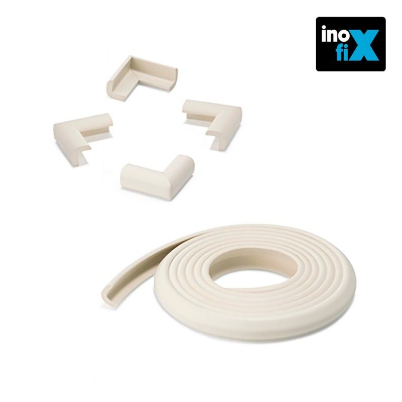 Rollo protector cantos 2mts + 4 esquineras blanco (blister) inofix EDM 66506