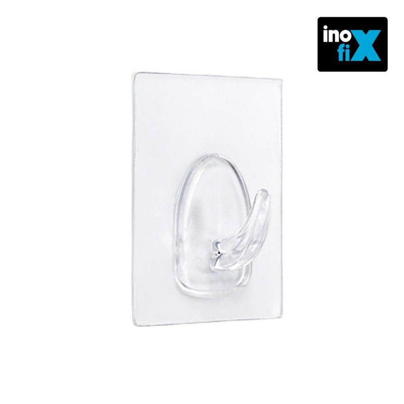 Colgador adherente reutilizable 60x47mm transparente (blister) inofix EDM 66570