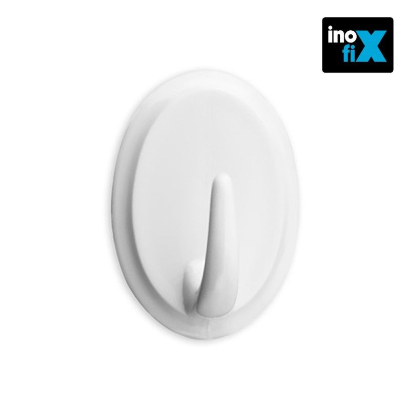 Colgador adhesivo redondo blanco (blister 2 unid) inofix EDM 66582