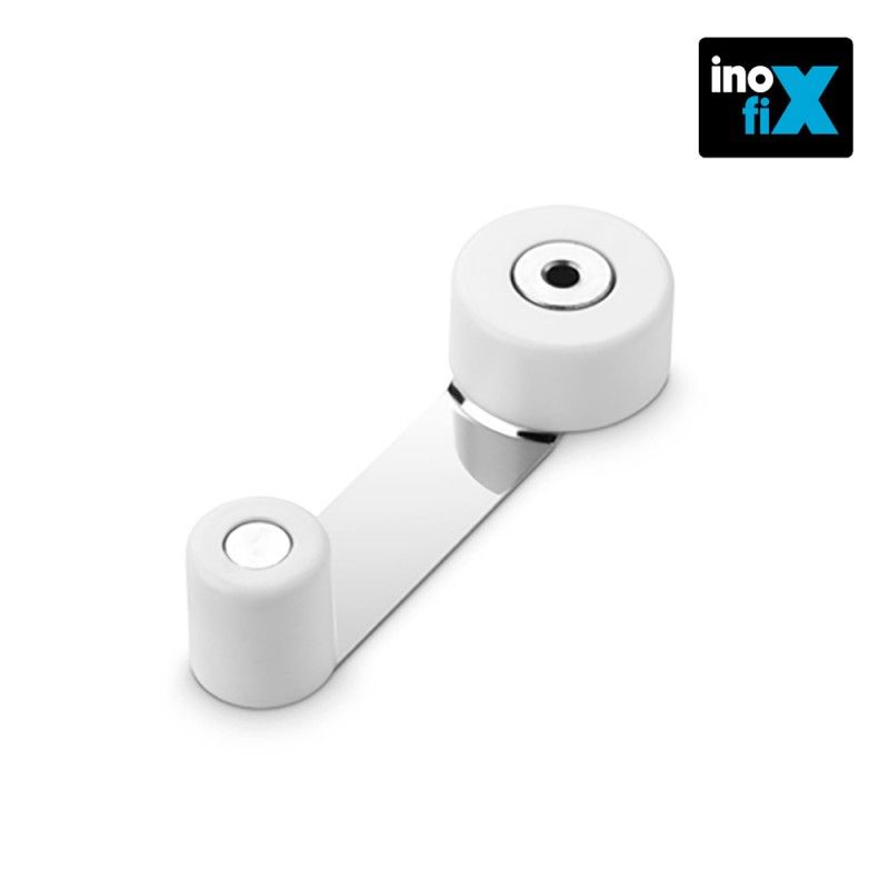 Tope retenedor giratorio metalico blanco (blister) inofix EDM 66617