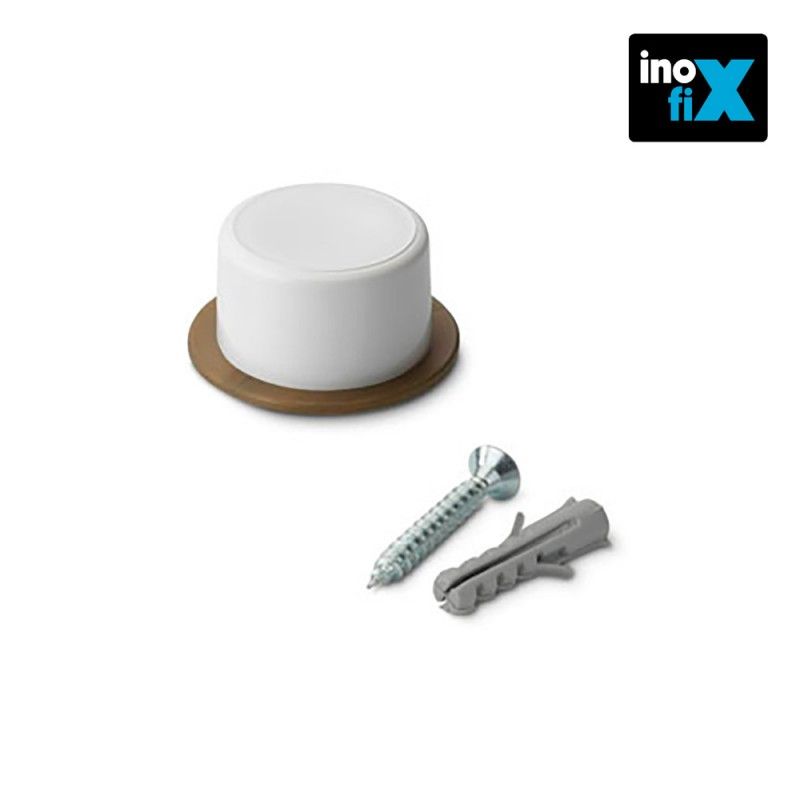 Batente de porta com parafuso branco (Blister 2 unidades) INOFIX