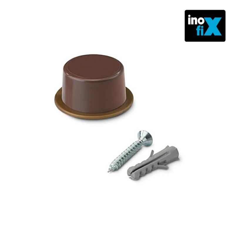 Tope puerta con tornillo marron (blister 2 unid) inofix EDM 66660