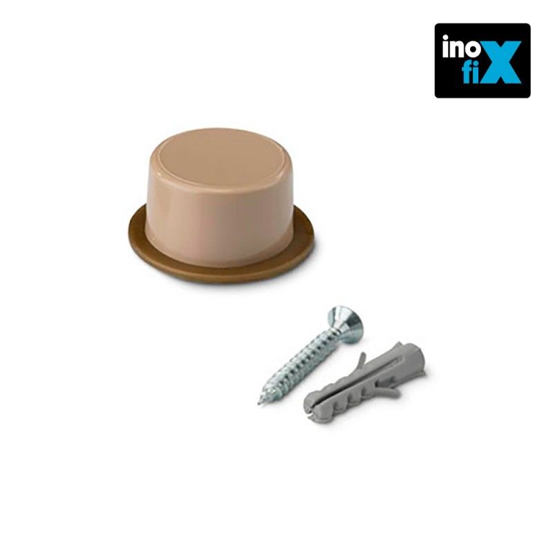 Batente de porta com parafuso bege (Blister 2 unidades) INOFIX