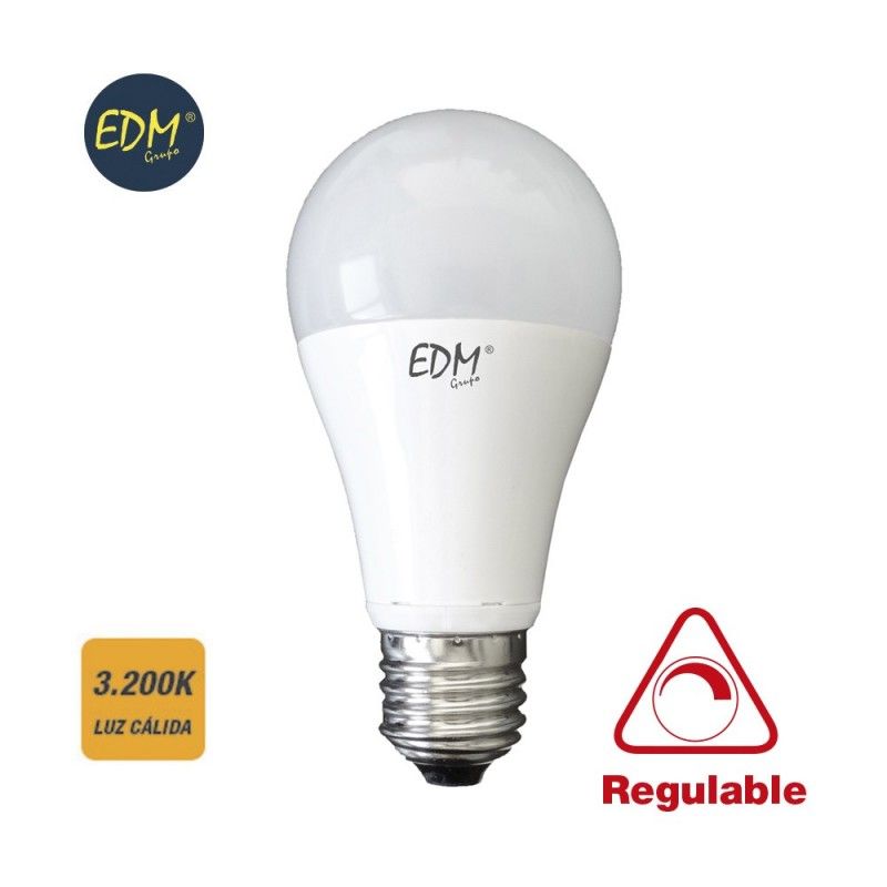 Lâmpada LED regulável padrão 10w 810 lumens E27 3200k luz quente EDM 98941