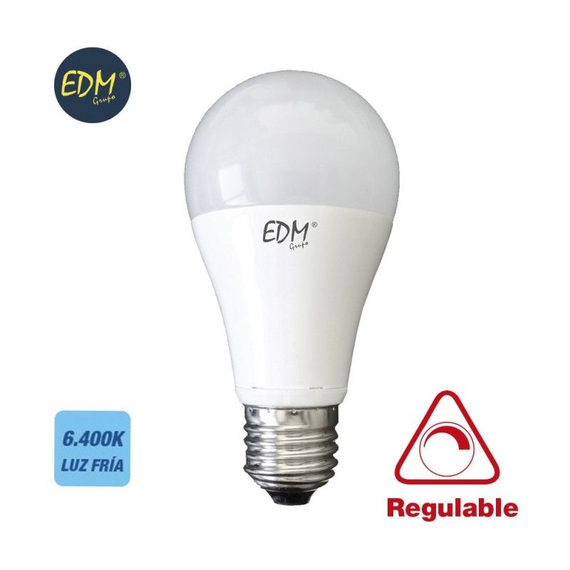 BOMBILLA STANDARD LED REGULABLE 10W 810 LUMENS E27 6400K LUZ FRIA  EDM 98940