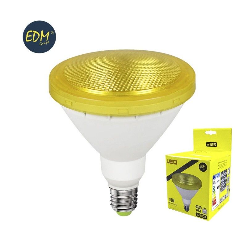 Lâmpada LED EDM PAR38 E27 15W 1200lm Luz Amarela IP64 Ø12x13,9cm