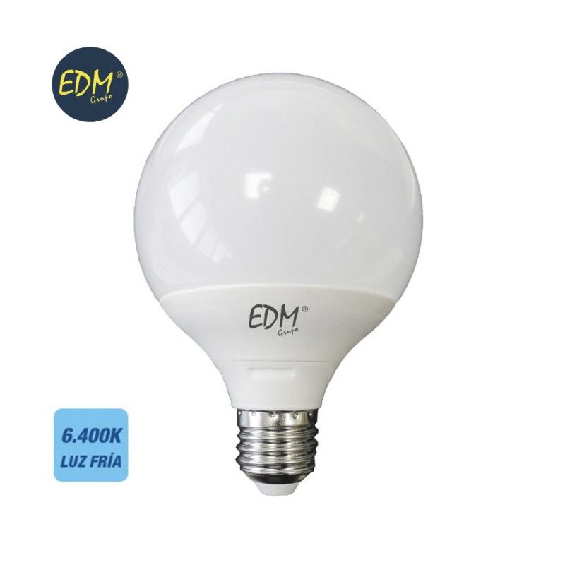 BOMBILLA GLOBO 125MM LED15W E27 6400K LUZ FRIA  EDM 98802