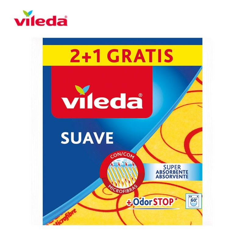 Bayeta amarilla suave 2+1 30% microfibra 142011 vileda EDM 77615