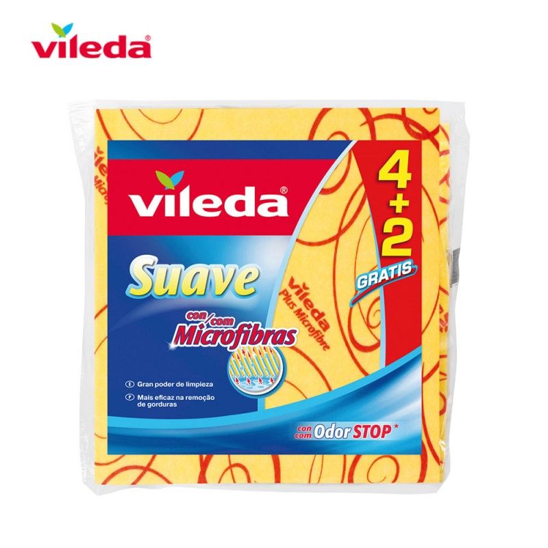 Bayeta amarilla suave 4+2 30% microfibra 142010 vileda EDM 77616