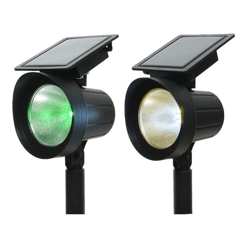 Set 2 estacas proyector solar led 25 lumens verde y 3.200k EDM 83452