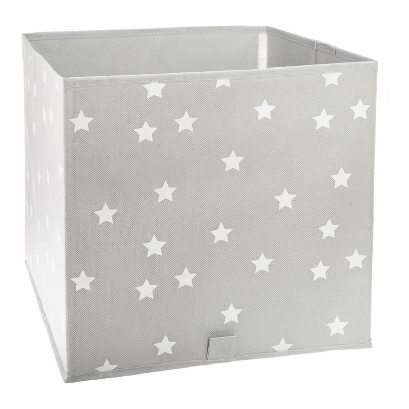 Cesta de ordenación infantil color gris con estrellas EDM 83478