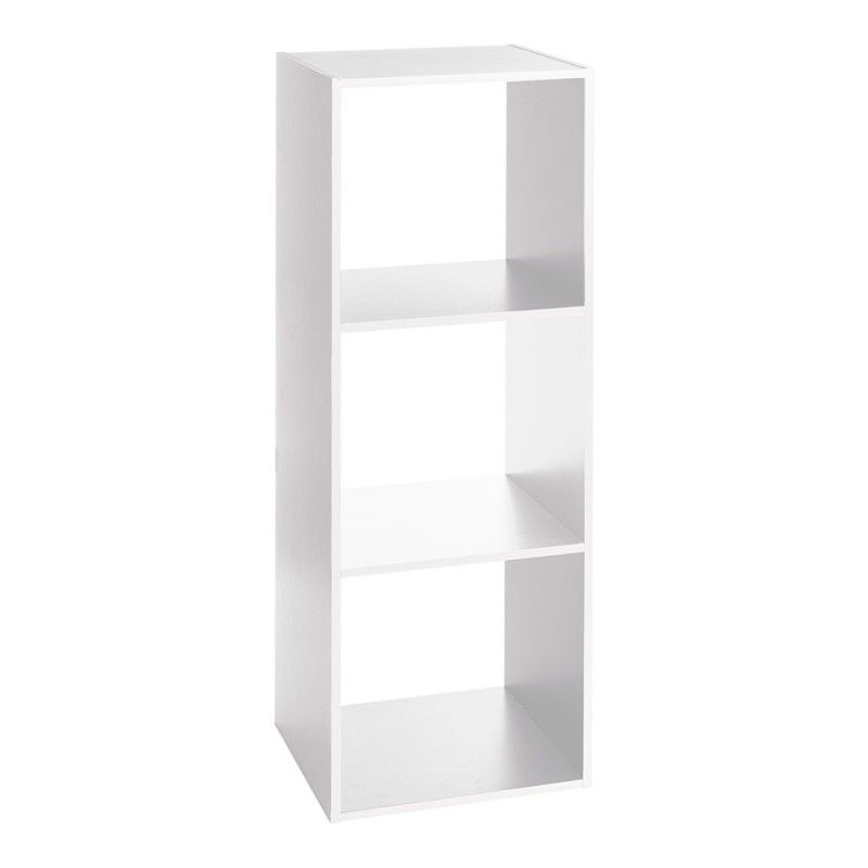 Estanteria madera color blanco para 3 cajas organizadoras 34.4x32x100.5cm  EDM 83483