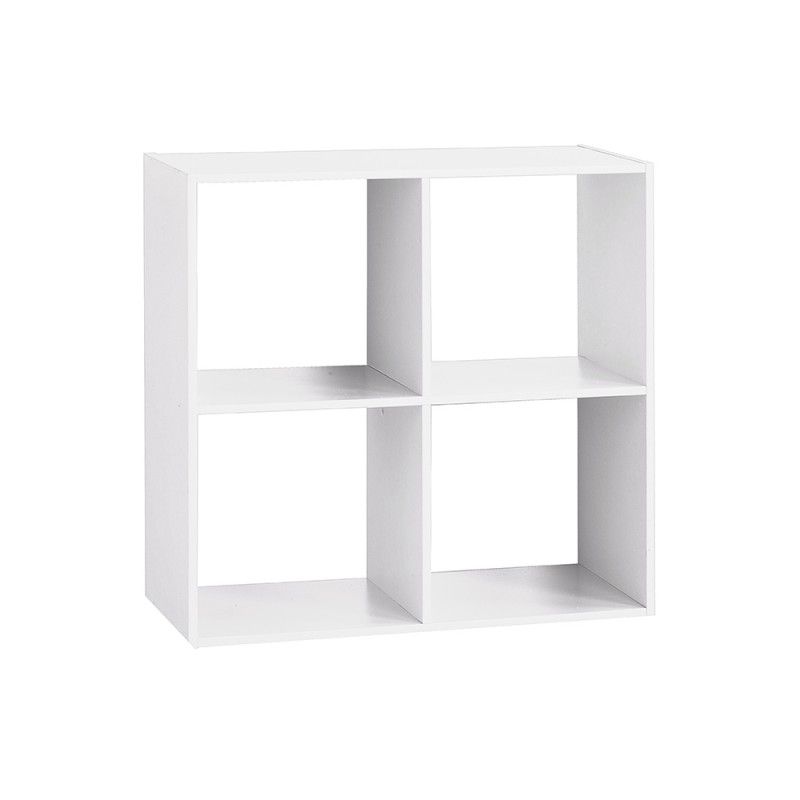 Estanteria madera color blanco para 4 cajas organizadoras 67.6x32x67.6cm  EDM 83484