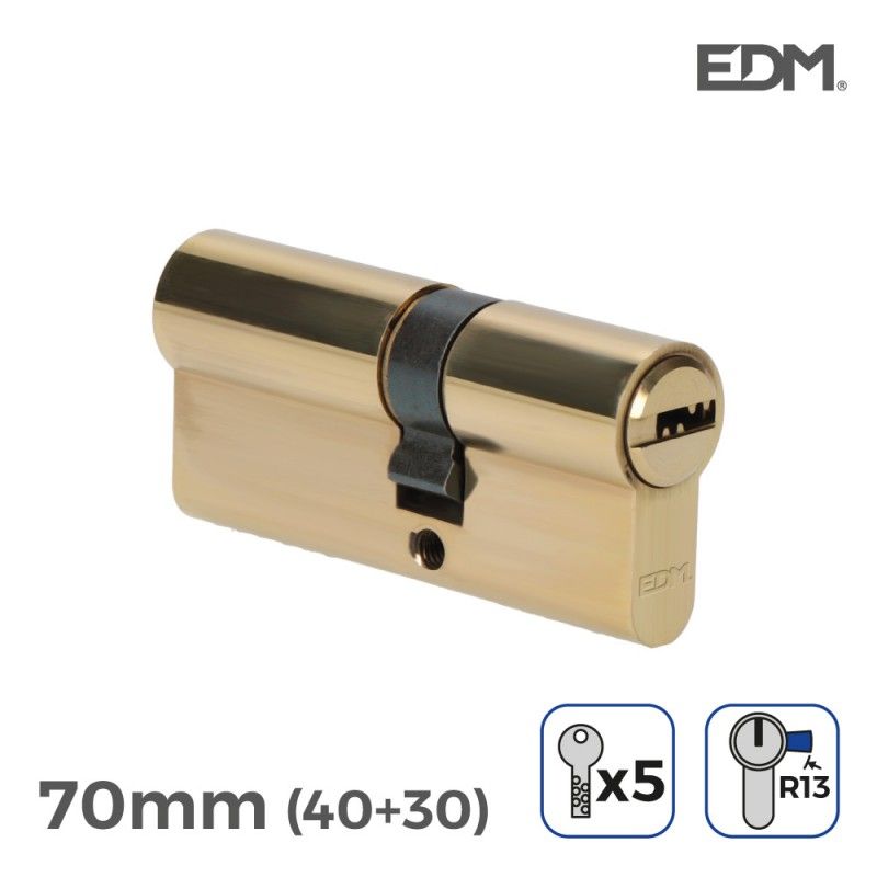 Bombin laton 70mm (40+30mm) con 5 llaves seguridad incluidas edm EDM 85188