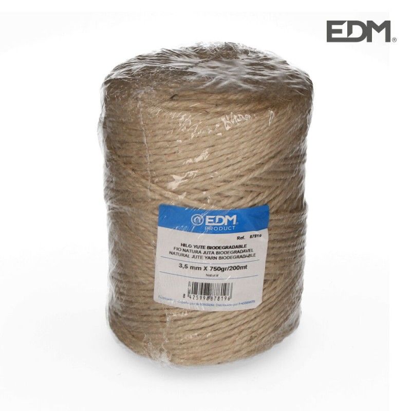 Hilo natural yute biodegradable 3 con bobina 750g/220mts EDM 87819