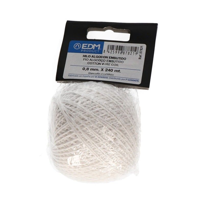 Hilo algodon embutido 100gm/240mts blanco EDM 87821