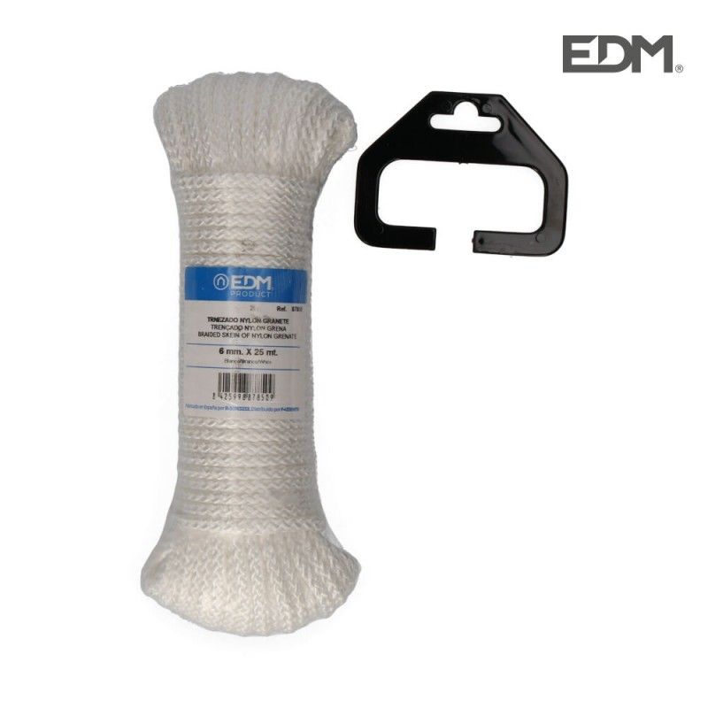 Madeja trenzado nylon 25mts blanco granate EDM 87850