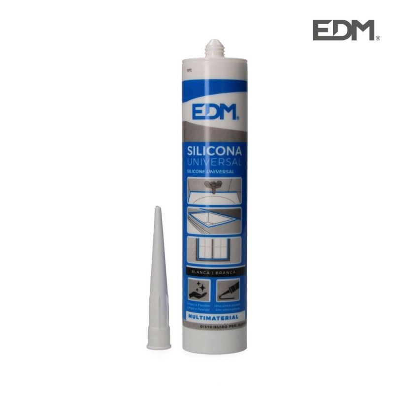 Silicona universal blanca edm acida  antimoho  280ml l-061219 EDM 96450