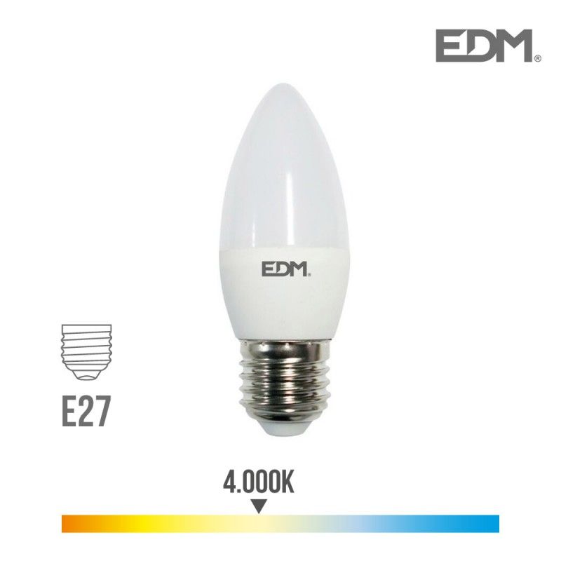 Bombilla vela led e27 5w 400 lm 4000k luz dia edm EDM 98837