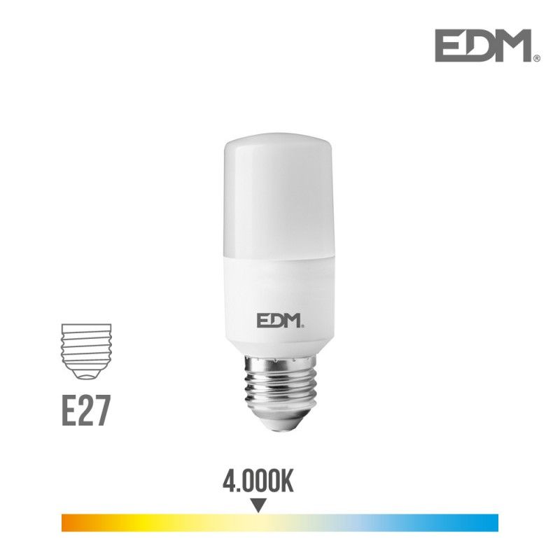 Bombilla tubular led e27 10w 1100 lm 4000k luz dia edm EDM 98840