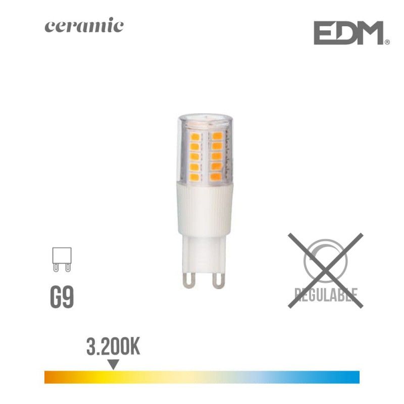 Lâmpada LED EDM G9 5,5W 650lm 3200K Luz Quente Base Cerâmica Ø1,8x5,4cm