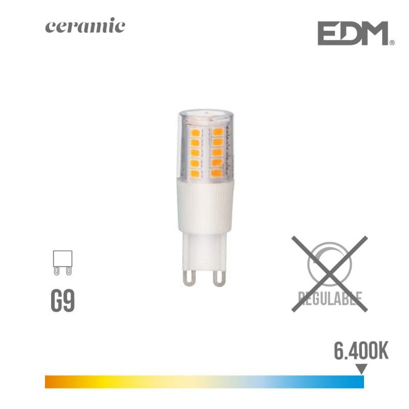 Lâmpada LED EDM G9 5.5W 700lm 6400K Base Cerâmica Luz Fria Ø18x54mm