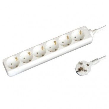Based multiple 6 outlets, 1.5 m cable 3x1mm white GSC 0000006