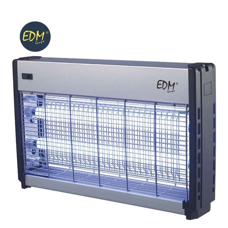 Mata insectos profesional edm 2 x 20 w radio de accion 65 m2 luz actinica medidas: 36x64.5x7.5cm   EDM 06016