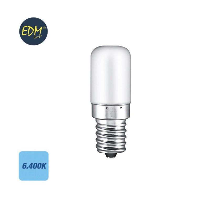 Caldeirão Tubular Lâmpada LED EDM E14 1.8W 130lm 6400K Luz Fria Ø1.8x4.8cm