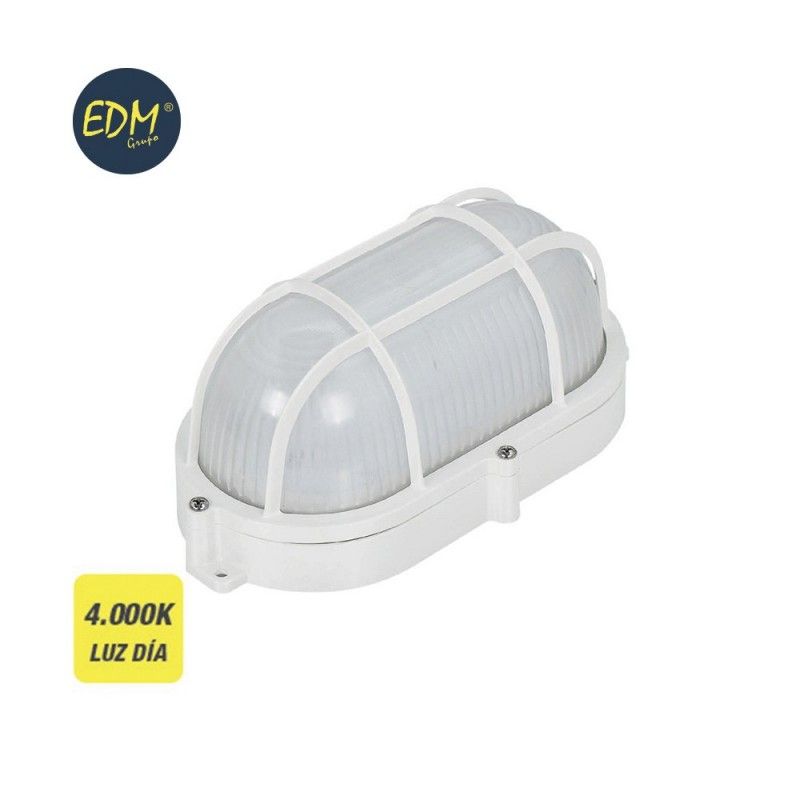 Aplique LED para grade externa oval 9w 810lm ip65 4000k 11,8x21,2x9mm EDM