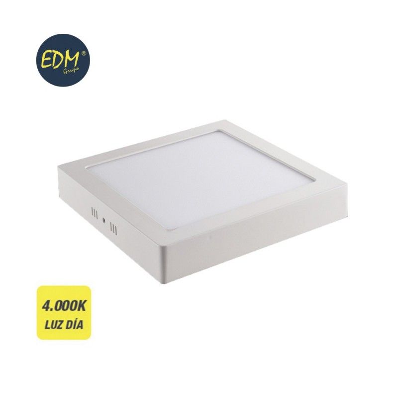 Downlight LED superfície quadrada 20w 1500lm 4000k luz natural branco 22x22x3,5cm EDM