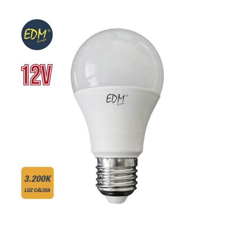 Lâmpada LED EDM Standard 12V AC/DC E27 10W 1020lm 3200K Luz Quente Ø6x11cm