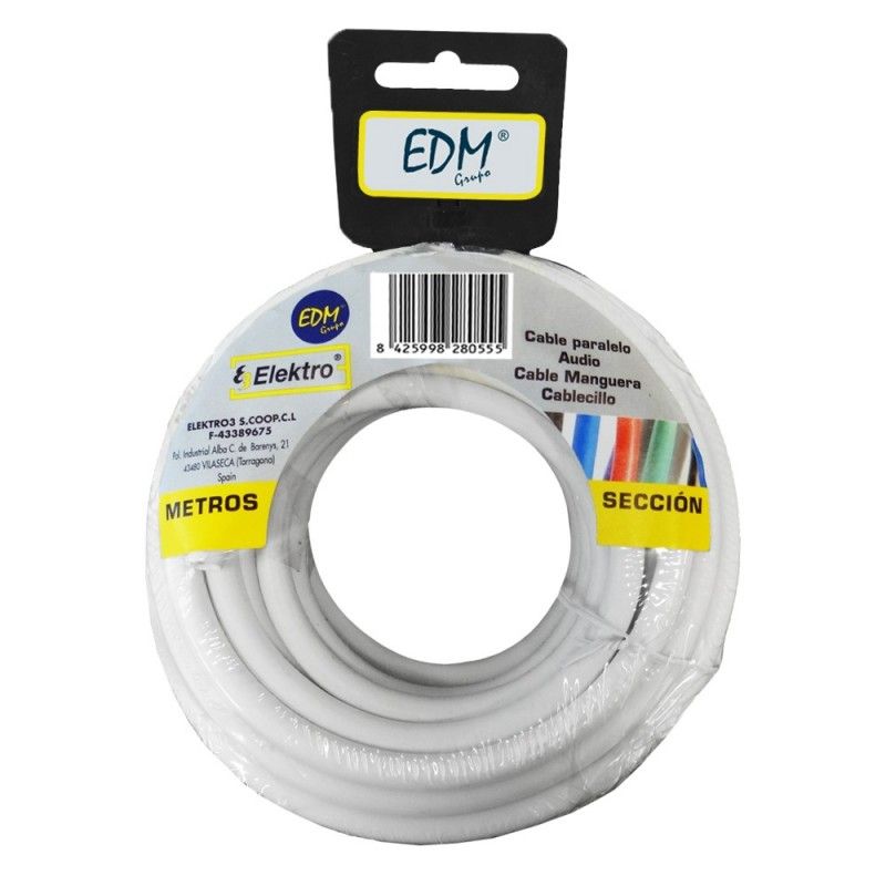 Enrolador de Mangueira Tubular 2x1mm Branco 5m