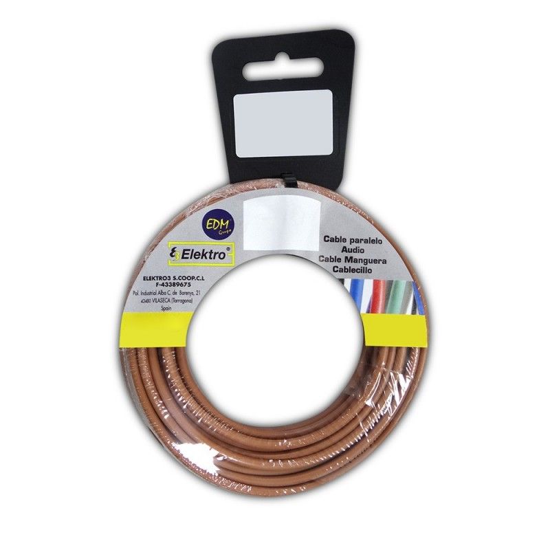 Carrete cablecillo flexible 1,5 mm marron 5 mts. libre-halogeno