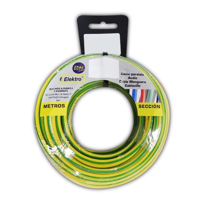 Carrete cablecillo flexible 1,5 mm bicolor 5 mts. libre-halogeno