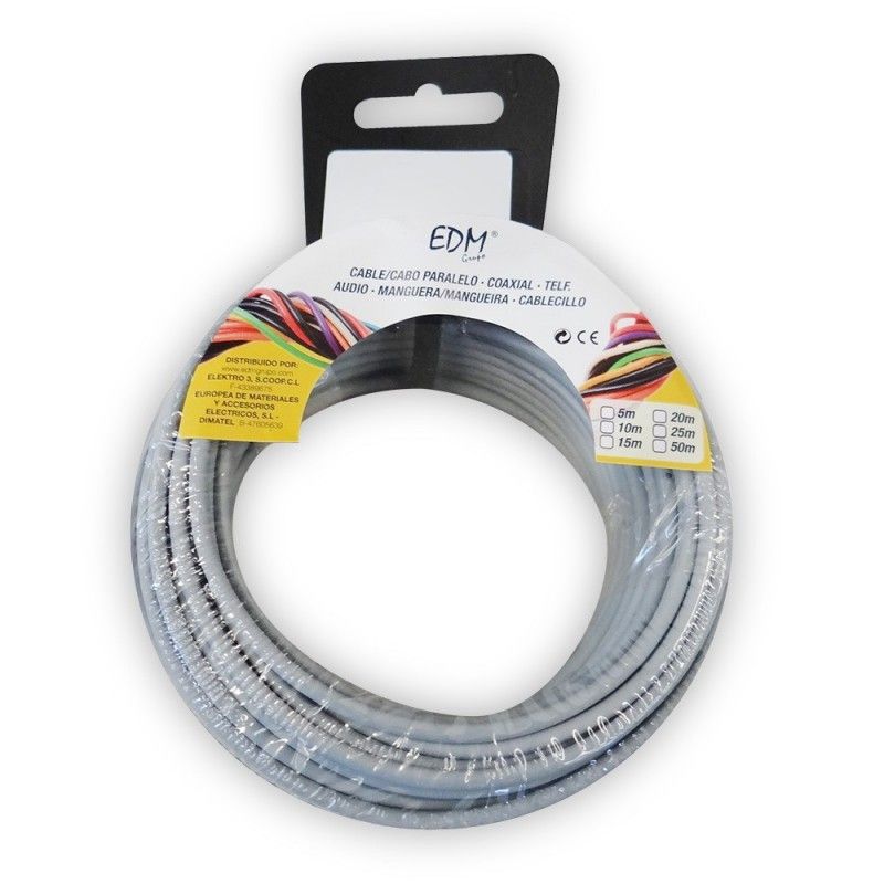 Carrete cablecillo flexible 1,5 mm gris 5 mts.libre-halogeno