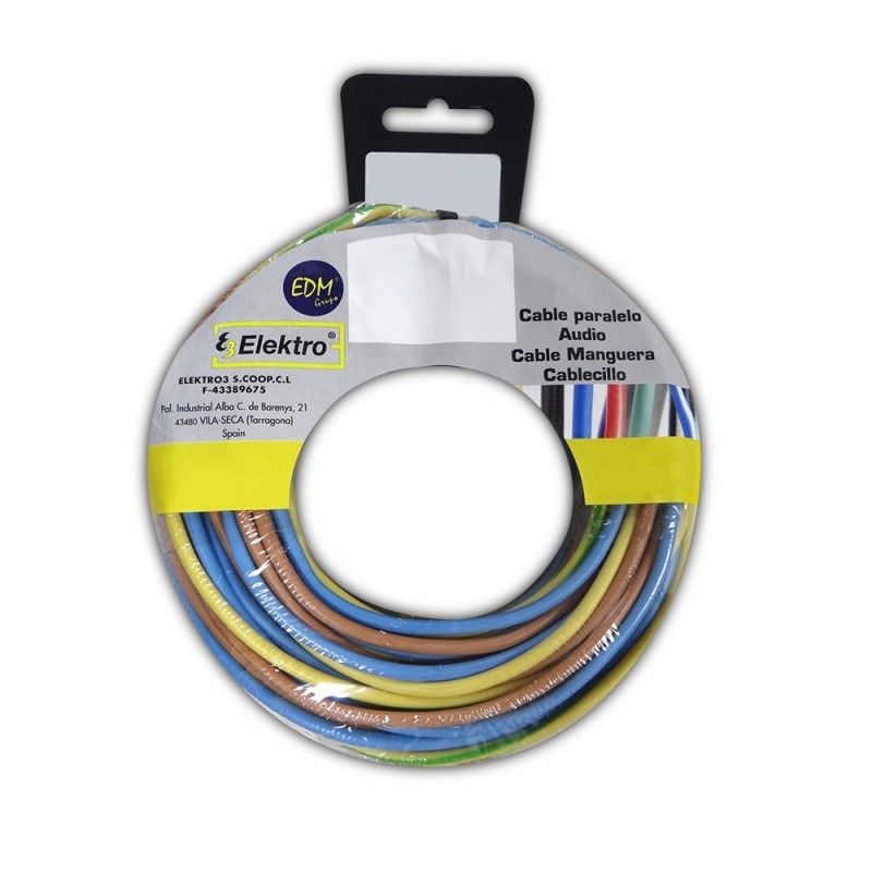 Carrete cablecillo 1,5 mm 3 cables (az-m-t) 5mts xcolor 15mt