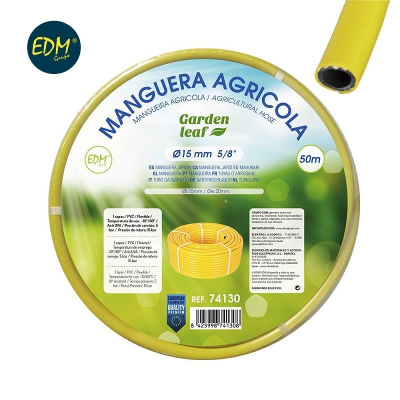 Manguera agricola amarilla ø interior 15mm ø exterior 20mm (5/8") rollo 50mts