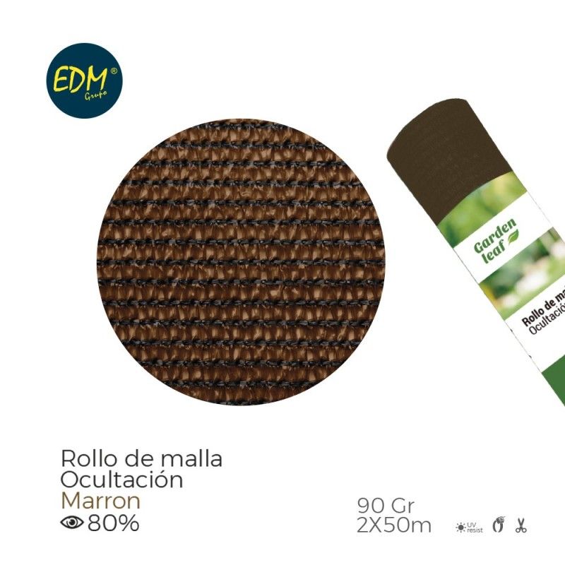 Rollo malla  marron 80% 90gr 2x50mts