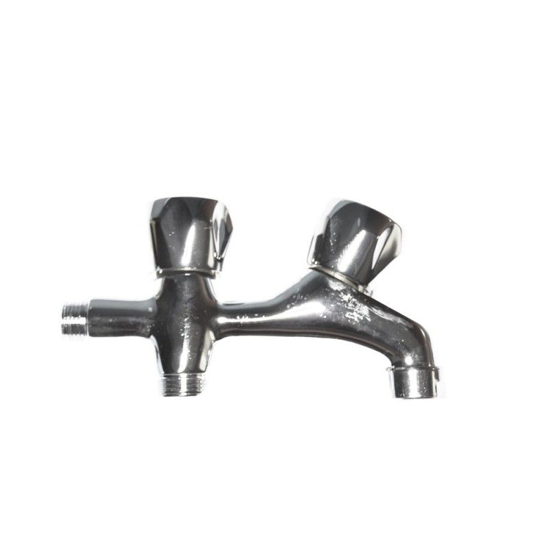 Torneira Dupla V/Metal Cr 1/2" para Máquina de Lavar Roupa