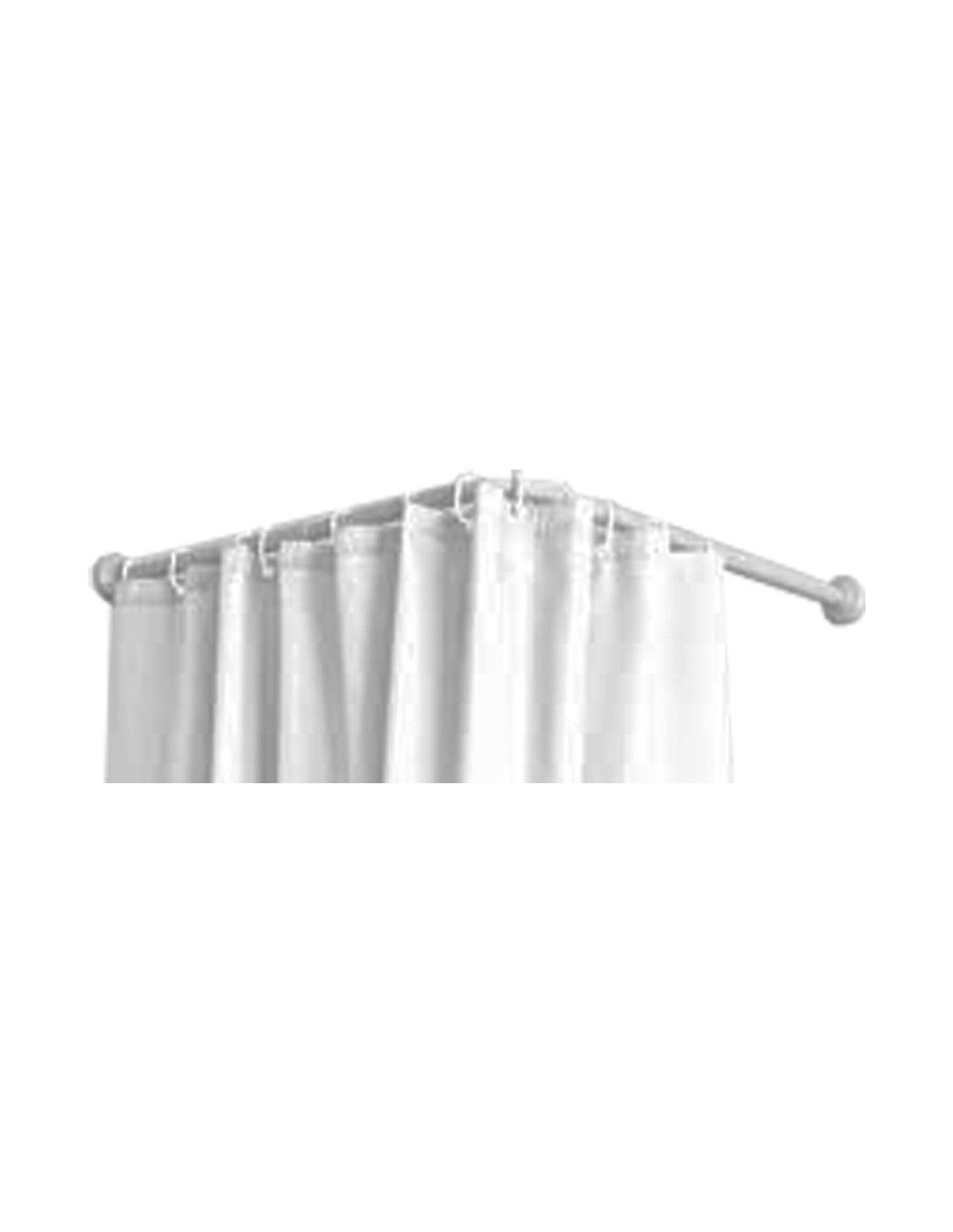 Barra Para Cortina Ducha Extensible Aluminio Blanco125 a 220 cm.