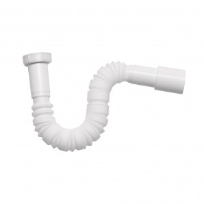 Sifón flexible blanco para lavabo 11/4 x diámetro 32 - 40 mm